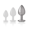 Intense - Plug Anal En Métal Aluminium Avec Cristal Dargent Taille L